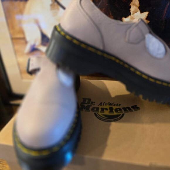 Dr Martens Bethan T-Bar Platform Shoe Vintage Taupe Pisa Women's Size 10 US NEW - Picture 3 of 10
